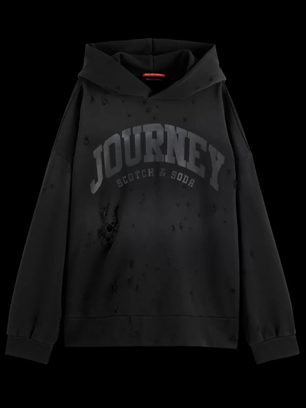 Discount SPRAYED HOODIE WITH DESTROYED DETAILS Women Sweatshirts & Hoodies