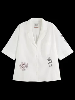 New Ss shirt with embroidery Women Tops & T-shirts