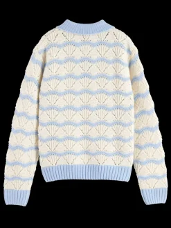 Hot STRIPE BOXY PULLOVER WITH COLLAR Kids Knitwear