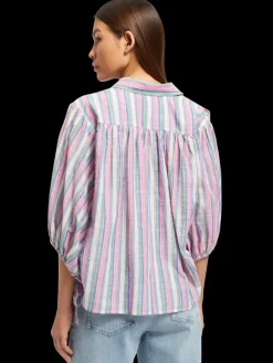Sale STRIPED BALLOON SLEEVE SHIRT Women Tops & T-shirts