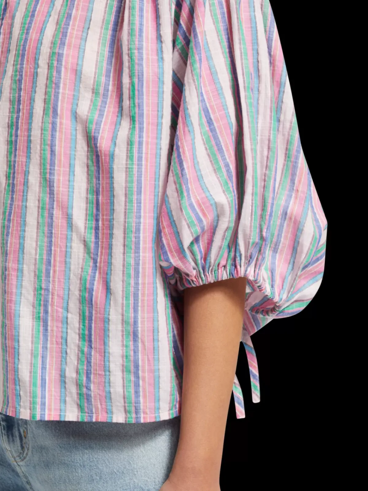 Sale STRIPED BALLOON SLEEVE SHIRT Women Tops & T-shirts