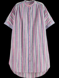 Clearance STRIPED OVERSIZED  BEACH SHIRT DRESS Women Dresses & Jumpsuits