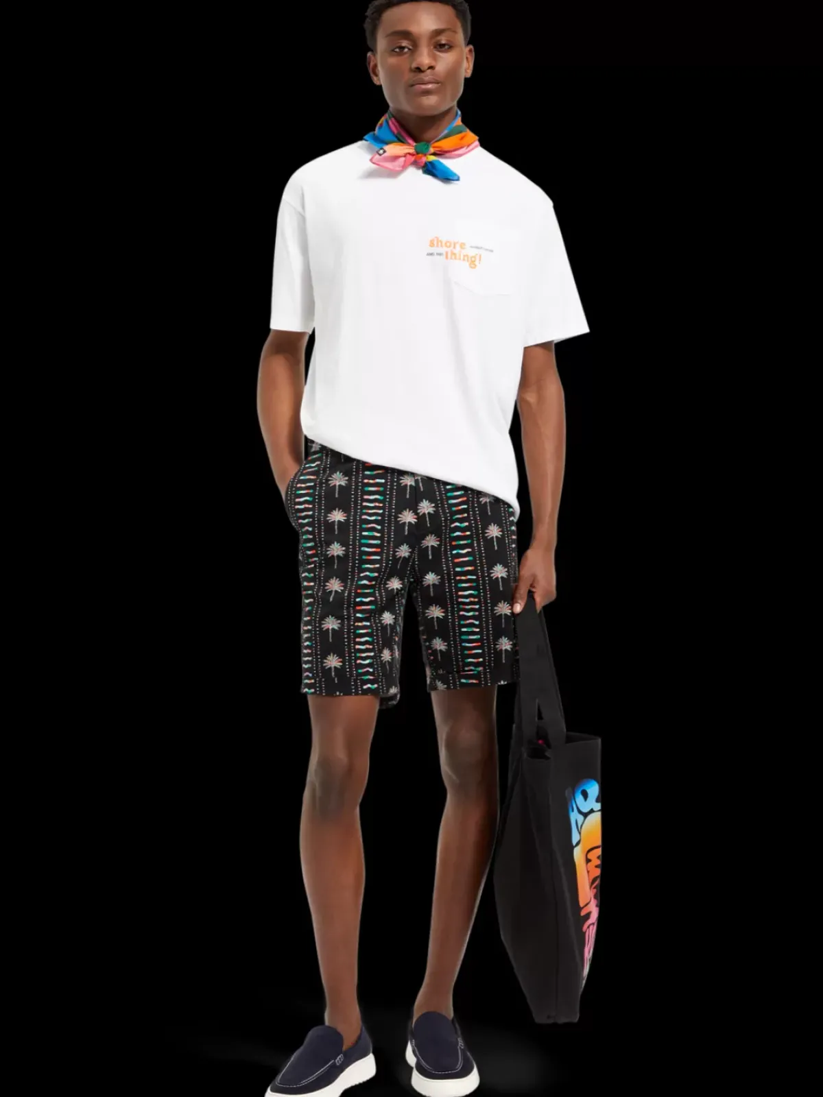 New Stuart- printed stretch-cotton chino short Shorts