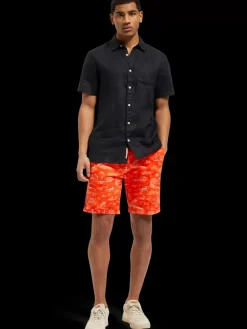 New Stuart- printed stretch-cotton chino short Shorts