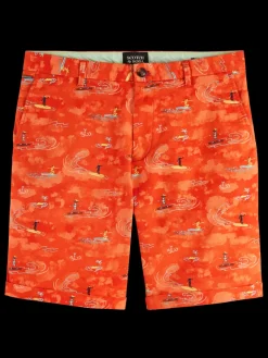 New Stuart- printed stretch-cotton chino short Shorts