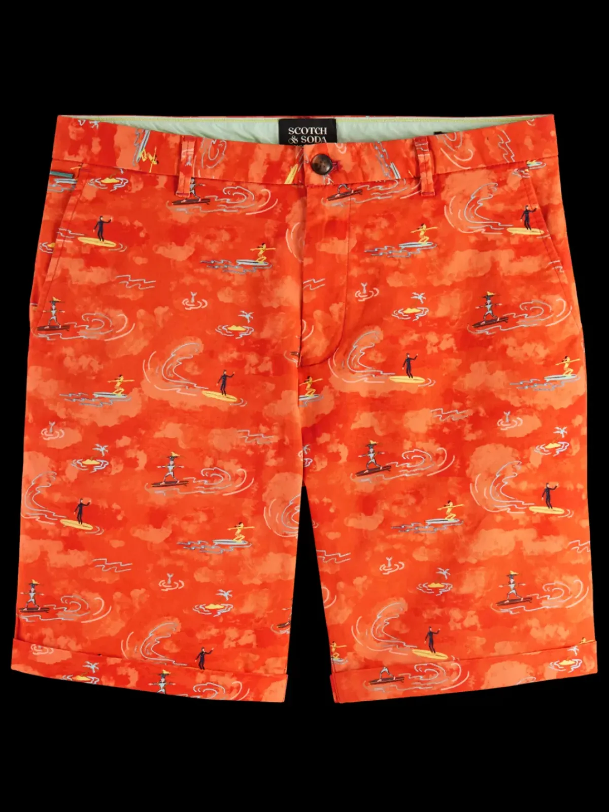 New Stuart- printed stretch-cotton chino short Shorts