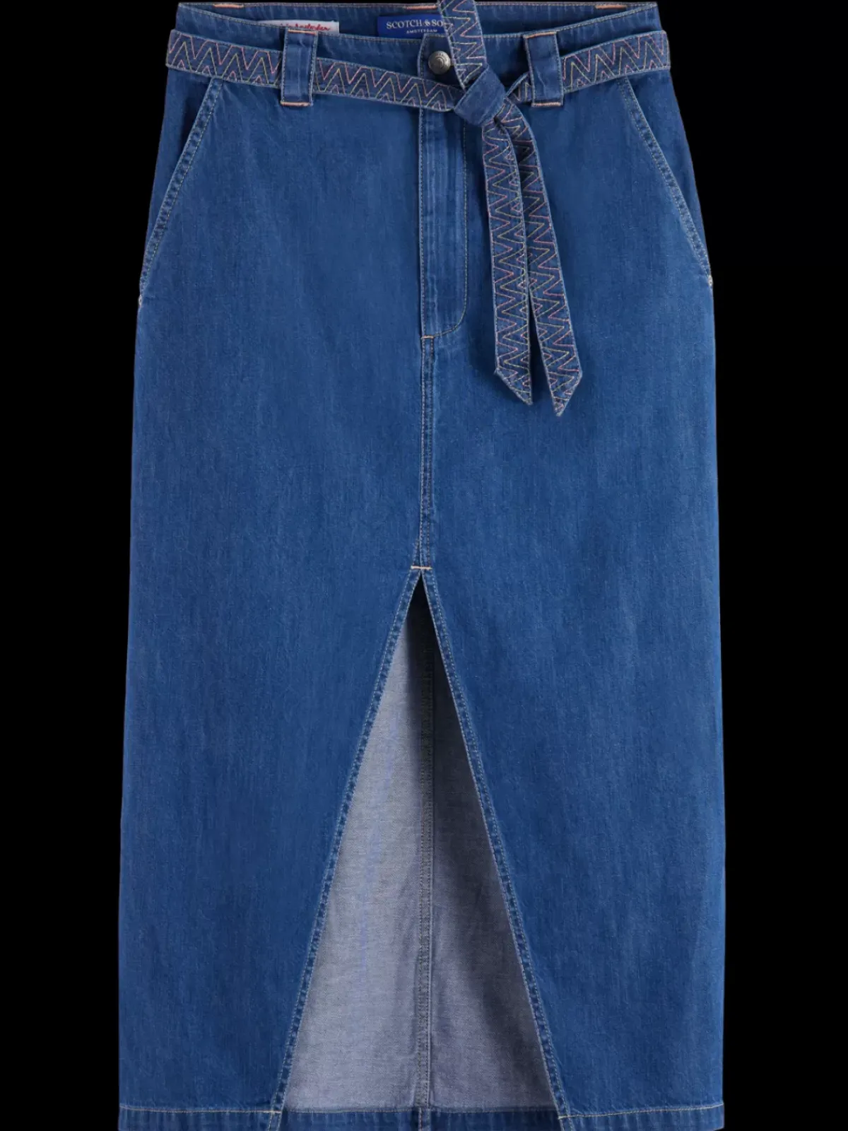 Clearance SUMMERY SKIRT WITH BELT - WASHED INDIGO Women Skirts & Shorts