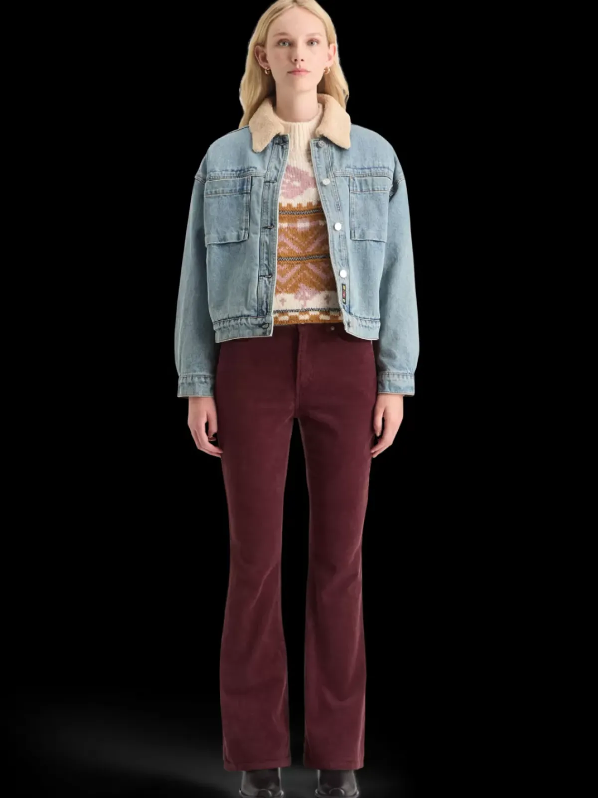 Fashion THE CHARM CLASSIC FLARED JEANS IN COLOURED STRETCH CORDUROY Women Jeans