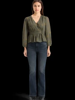 New THE CHARM FLARED JEANS WITH EMBROIDERY DETAILS - ROAD TRIP Women Jeans