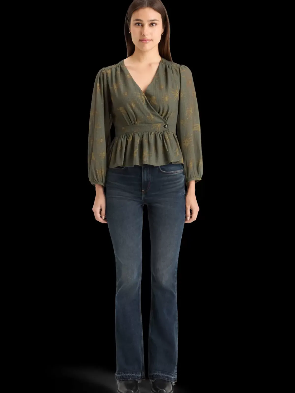 New THE CHARM FLARED JEANS WITH EMBROIDERY DETAILS - ROAD TRIP Women Jeans