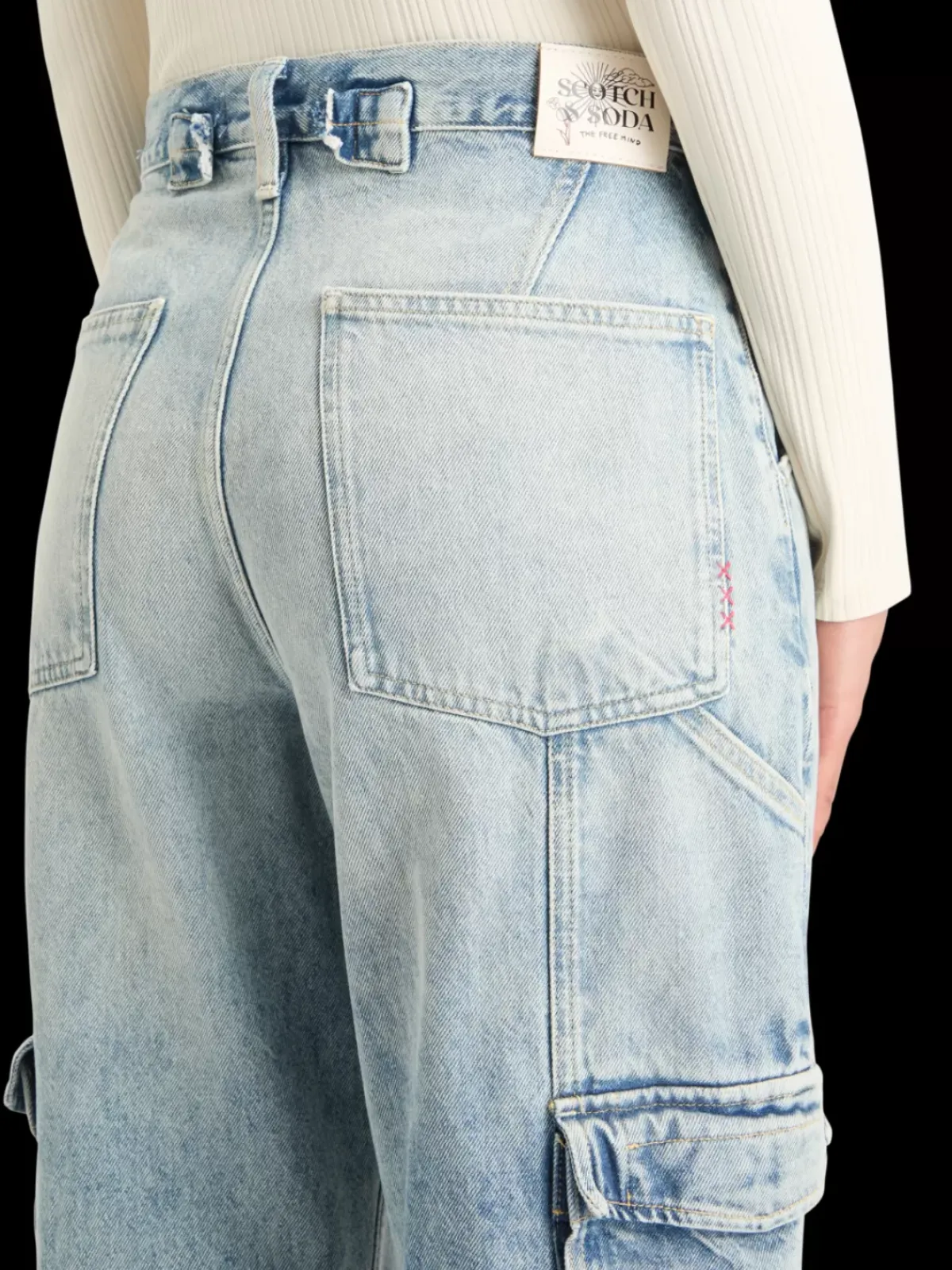 New The deep low rise loose cargo jeans -rolling road Women Jeans