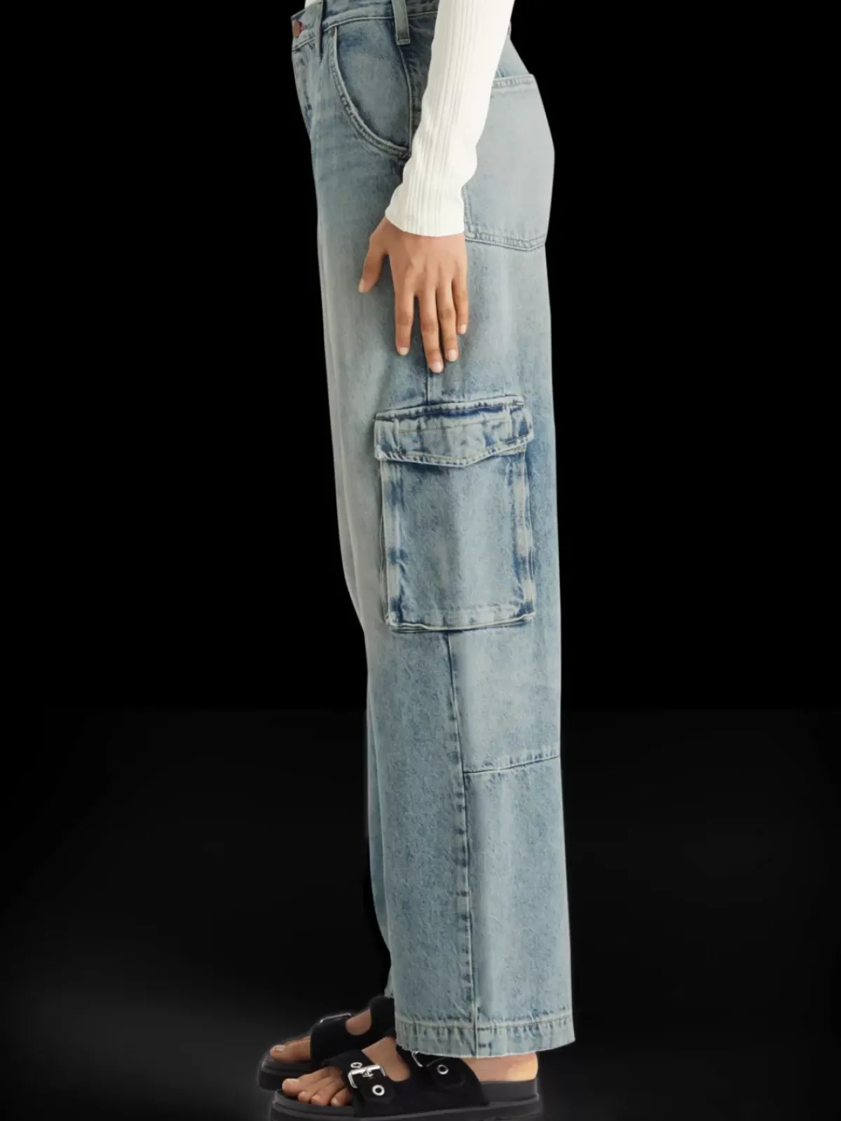 New The deep low rise loose cargo jeans -rolling road Women Jeans