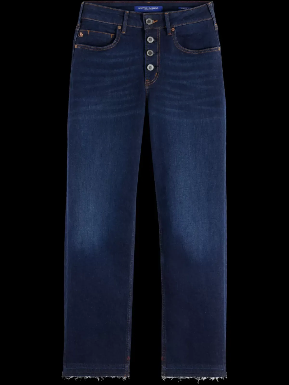 Best THE SKY STRAIGHT JEANS WITH EXPOSED FLY BEATEN BLUE Women Jeans