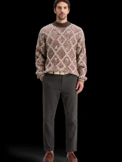 Online TURTLE NECK JACQUARD EXTRA DROPPED SHOULDER SWEATER Knitwear