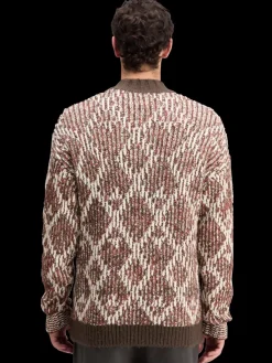 Online TURTLE NECK JACQUARD EXTRA DROPPED SHOULDER SWEATER Knitwear
