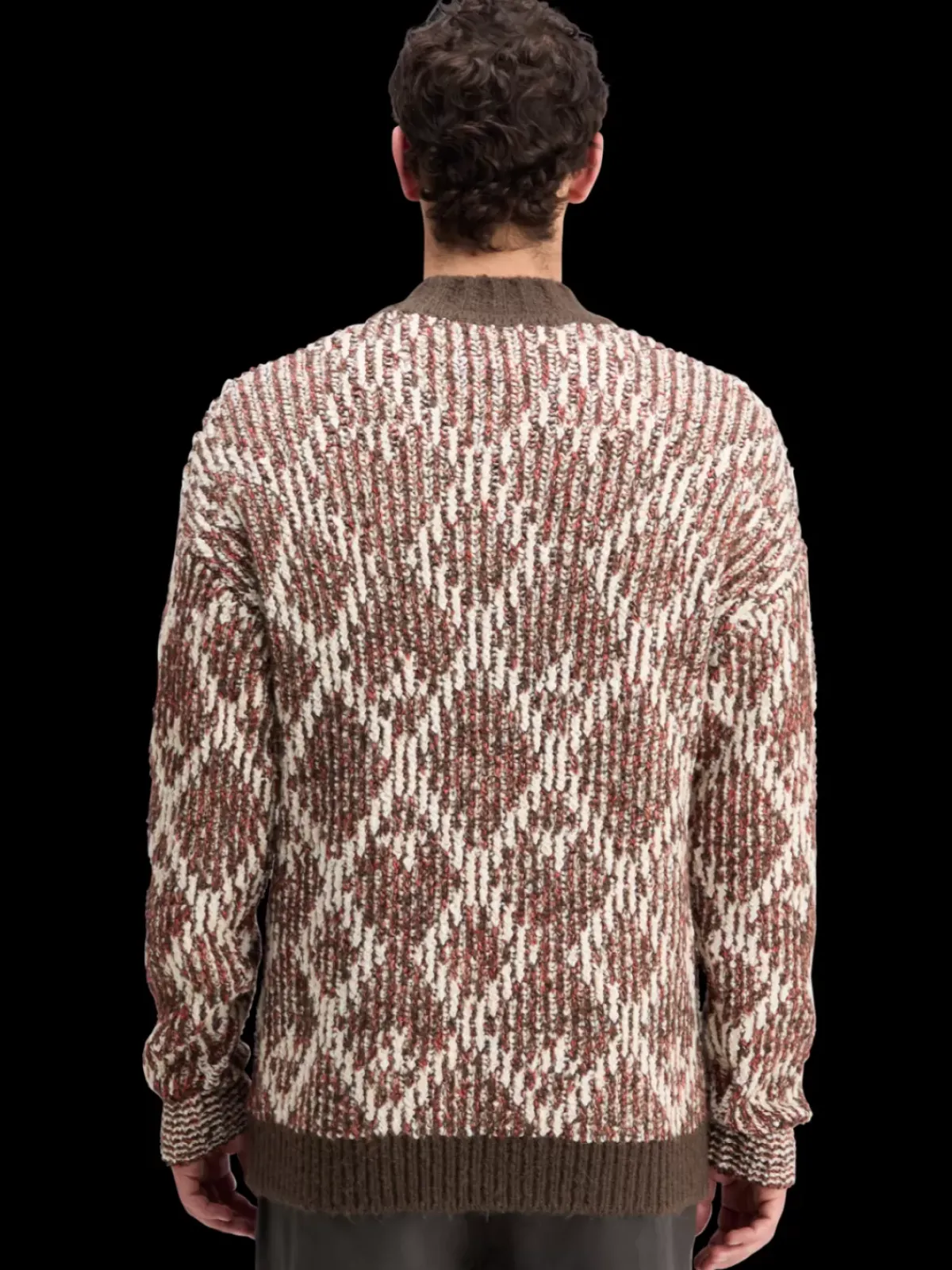Online TURTLE NECK JACQUARD EXTRA DROPPED SHOULDER SWEATER Knitwear
