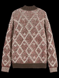 Online TURTLE NECK JACQUARD EXTRA DROPPED SHOULDER SWEATER Knitwear