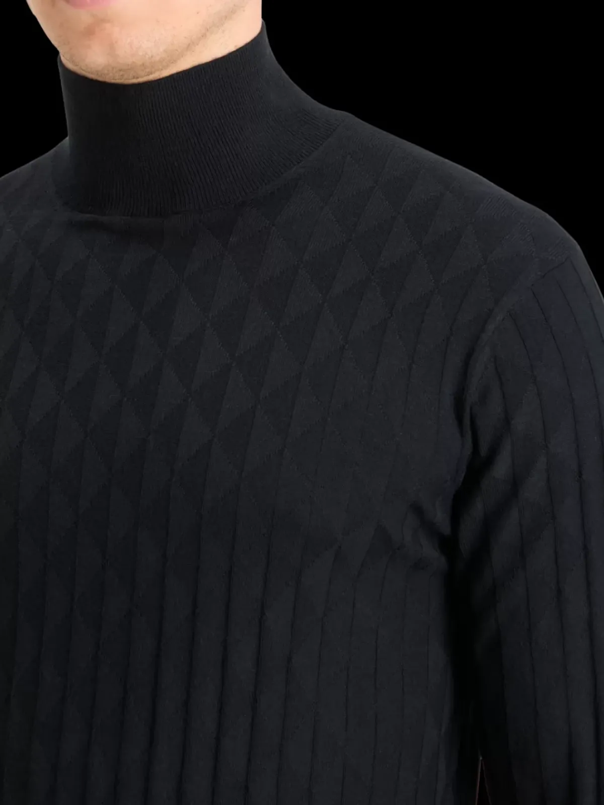 Hot TURTLE NECK REGULAR FIT RELIEF STITCH SWEATER Knitwear