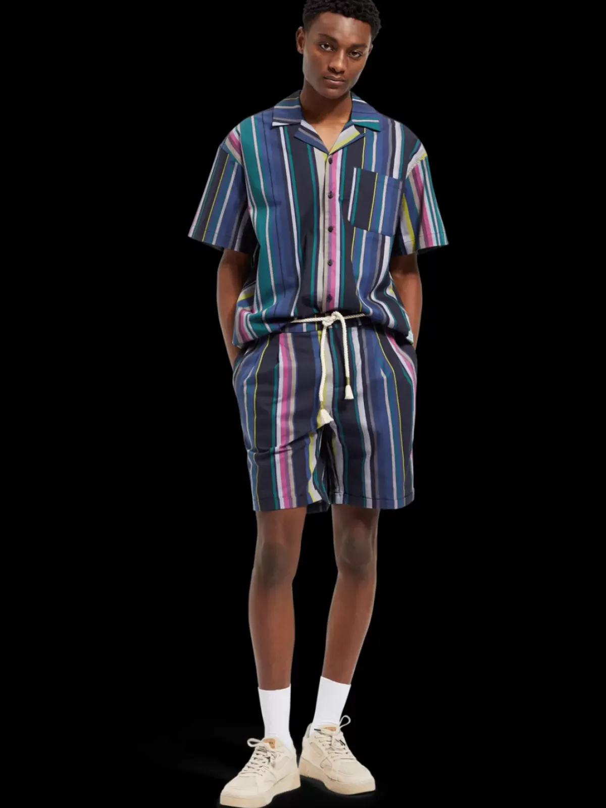 New Twilt - blanket-striped cotton-twill short Shorts