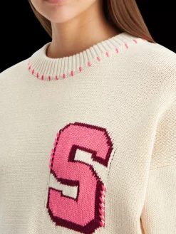 Hot Varsity oversized pullover Women Knitwear