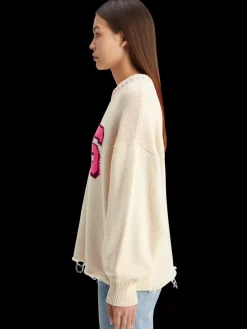 Hot Varsity oversized pullover Women Knitwear