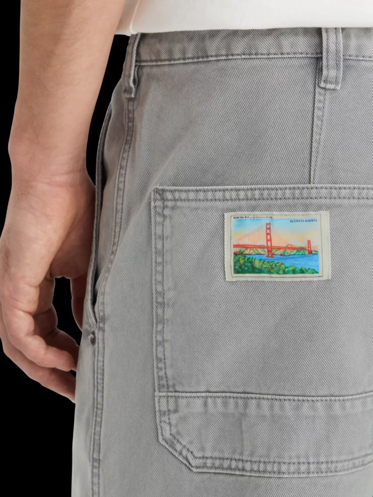 Clearance Verve - acid washed cotton-blend worker pant Pants