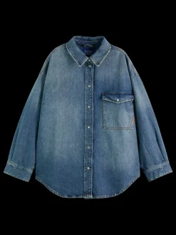 Best Vintage washed denim overshirt - frisco nights Women Tops & T-shirts