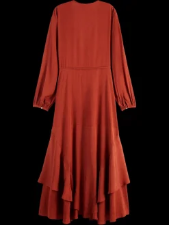 Discount VISCOSE JACQUARD MIDI WRAP DRESS Women Dresses & Jumpsuits