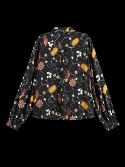 Fashion VISCOSE PRINTED BALLOON SLEEVE SHIRT Women Blouses & Shirts