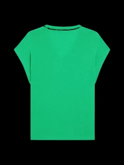 Online V-NECK LADDER DETAIL LOOSE FIT T-SHIRT Women Tops & T-shirts