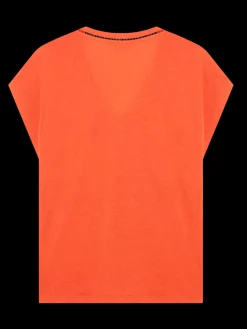 Online V-NECK LADDER DETAIL LOOSE FIT T-SHIRT Women Tops & T-shirts