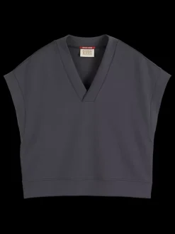 Clearance V-NECK SLEEVELESS MODAL SWEATSHIRT Women Tops & T-shirts|Sweatshirts & Hoodies