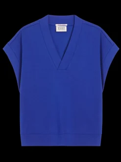 Clearance V-NECK SLEEVELESS MODAL SWEATSHIRT Women Tops & T-shirts|Sweatshirts & Hoodies