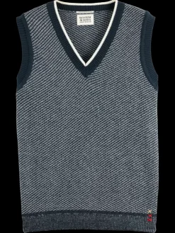 Clearance V-neck vest special stitch Knitwear