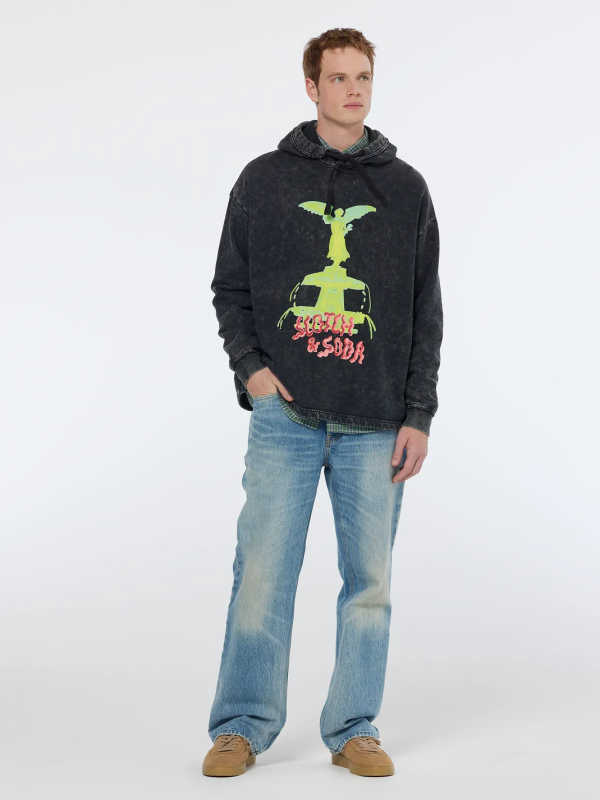 Sale Washed artwork relaxed fit hoodie Sweatshirts & Hoodies