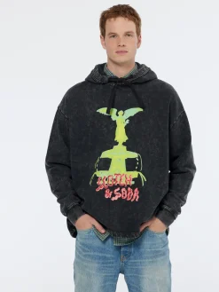 Sale Washed artwork relaxed fit hoodie Sweatshirts & Hoodies