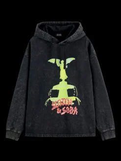 Sale Washed artwork relaxed fit hoodie Sweatshirts & Hoodies