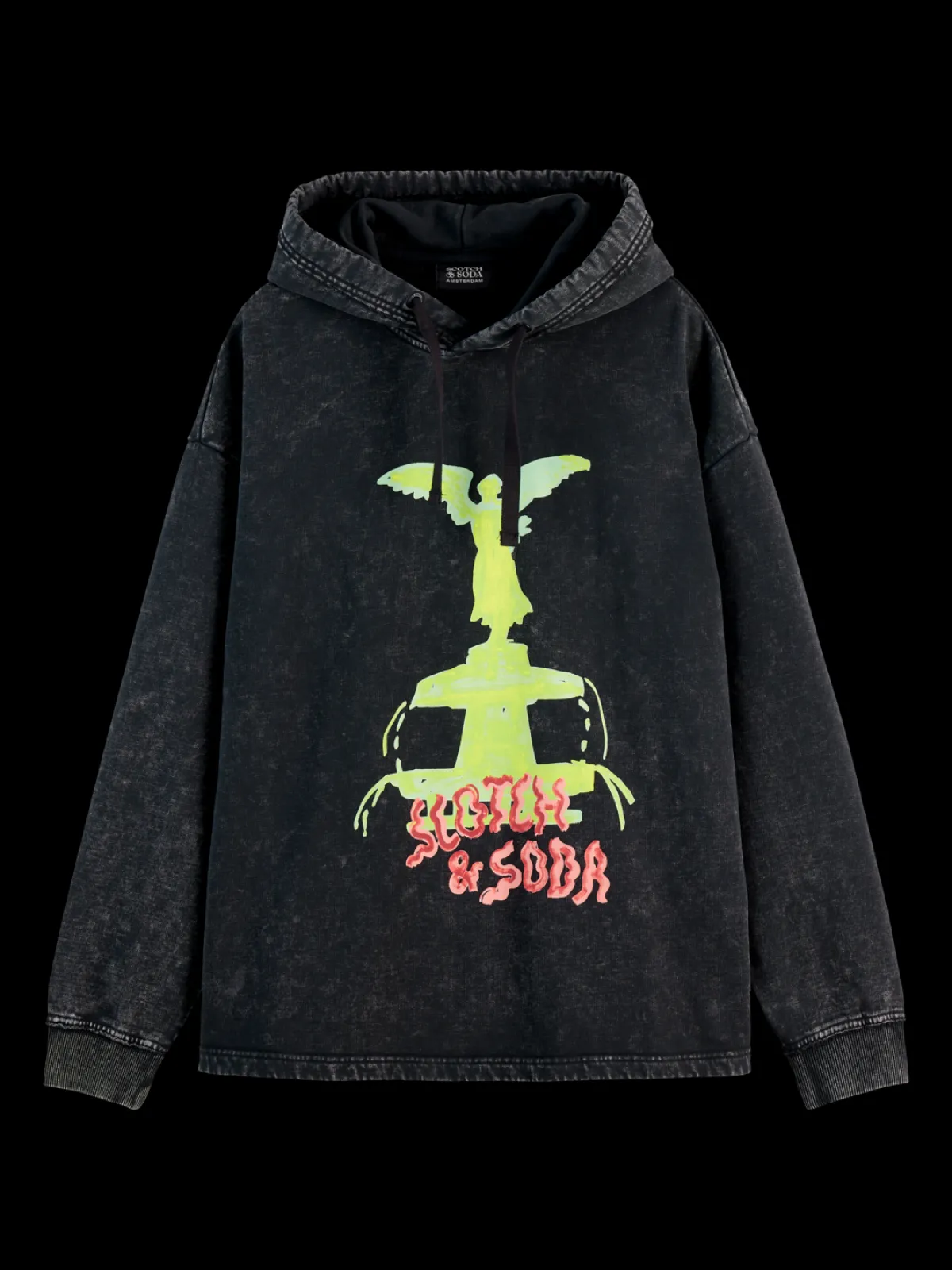 Sale Washed artwork relaxed fit hoodie Sweatshirts & Hoodies