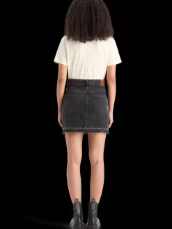 Clearance WASHED BLACK DENIM MINI SKIRT WITH CARGO POCKETS Women Skirts & Shorts