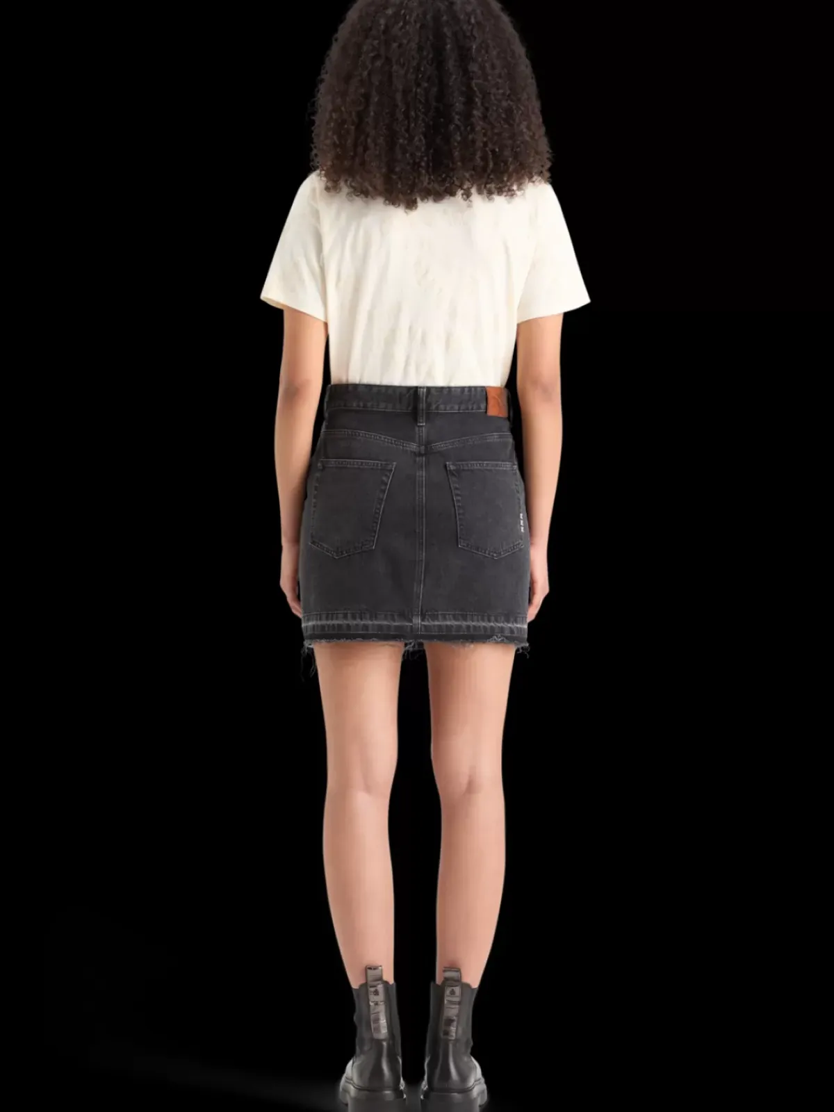 Clearance WASHED BLACK DENIM MINI SKIRT WITH CARGO POCKETS Women Skirts & Shorts