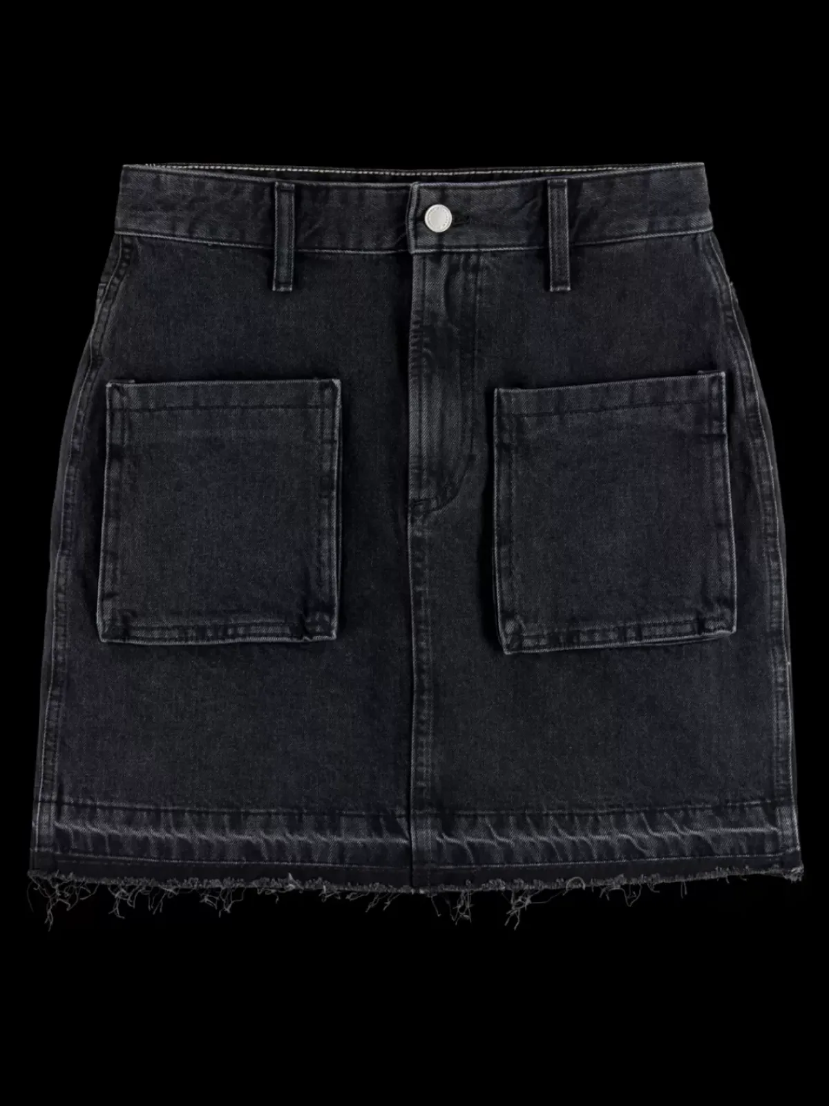 Clearance WASHED BLACK DENIM MINI SKIRT WITH CARGO POCKETS Women Skirts & Shorts