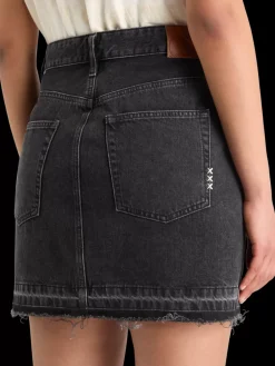 Clearance WASHED BLACK DENIM MINI SKIRT WITH CARGO POCKETS Women Skirts & Shorts