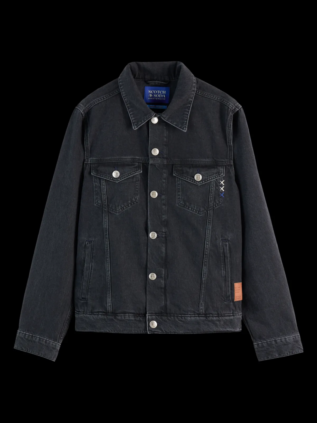 Hot WASHED BLACK DENIM TRUCKER JACKET Jackets & Coats