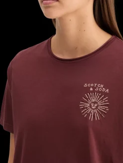 Clearance WASHED WITH CHEST ARTWORK RELAXED FIT T-SHIRT Women Tops & T-shirts