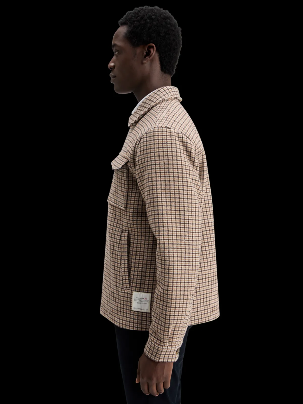 Fashion Wool blend zip-thru overshirt Jackets & Coats