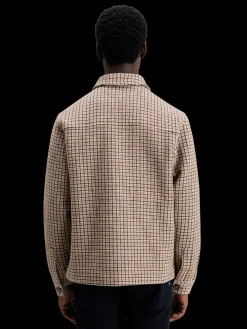 Fashion Wool blend zip-thru overshirt Jackets & Coats