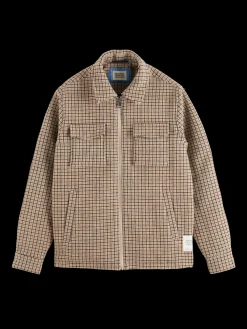 Fashion Wool blend zip-thru overshirt Jackets & Coats