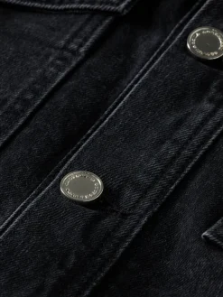 Discount WORKED OUT BLACK CARGO DENIM JACKET  WITH BELT Women Jackets & Coats