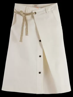 Fashion WRAP FRONT MIDI SKIRT Women Skirts & Shorts