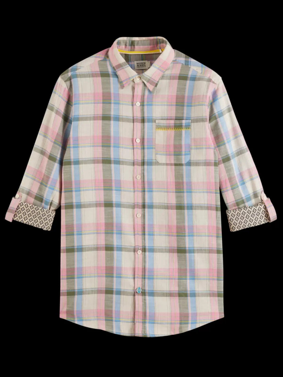 Discount Yarn dye check roll up shirt Shirts